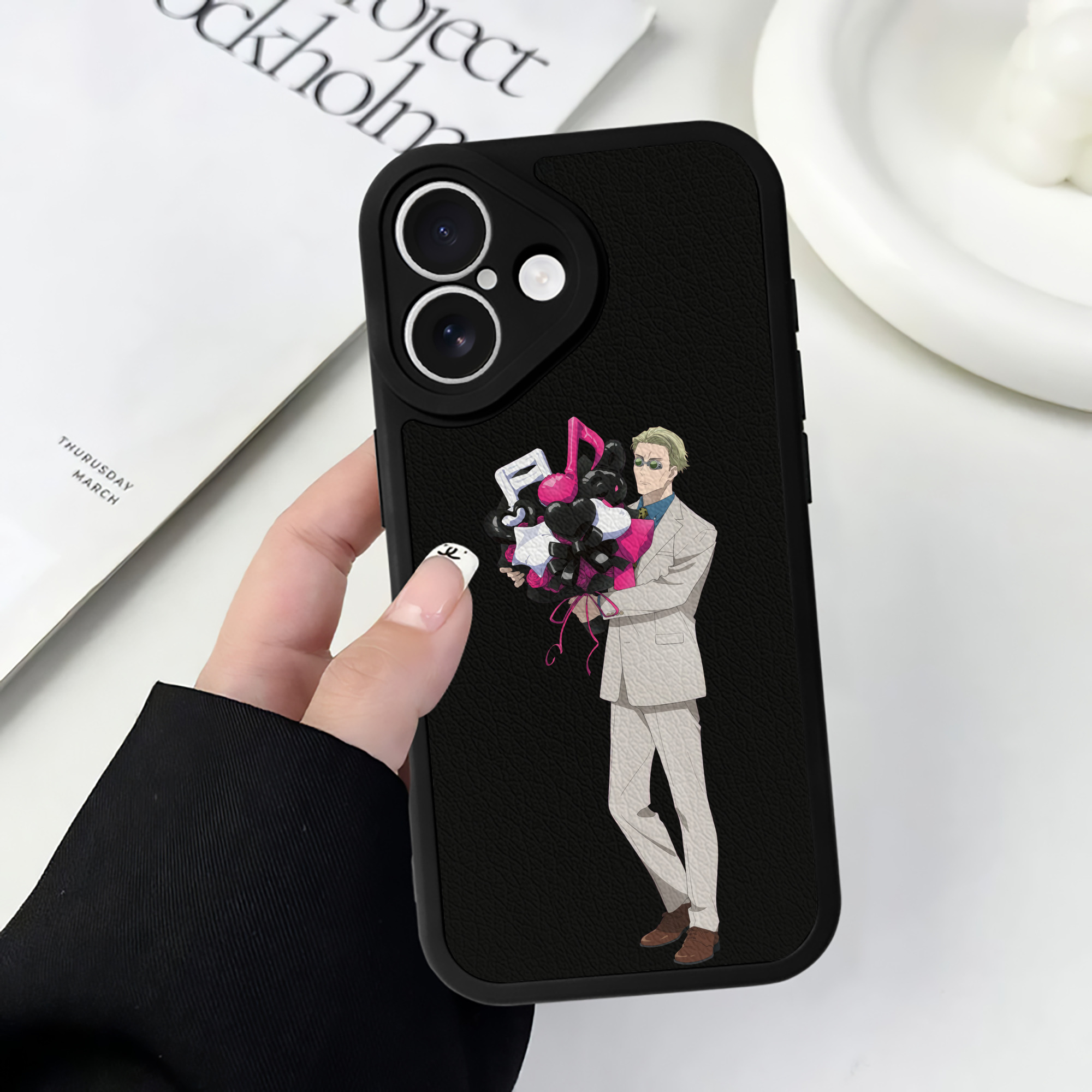 （画像用） 呪術廻戦 Jujutsu Kaisen 【iPhone 16シリーズ対応】シリコンスマホケース（レザー調） 材質：シリコン